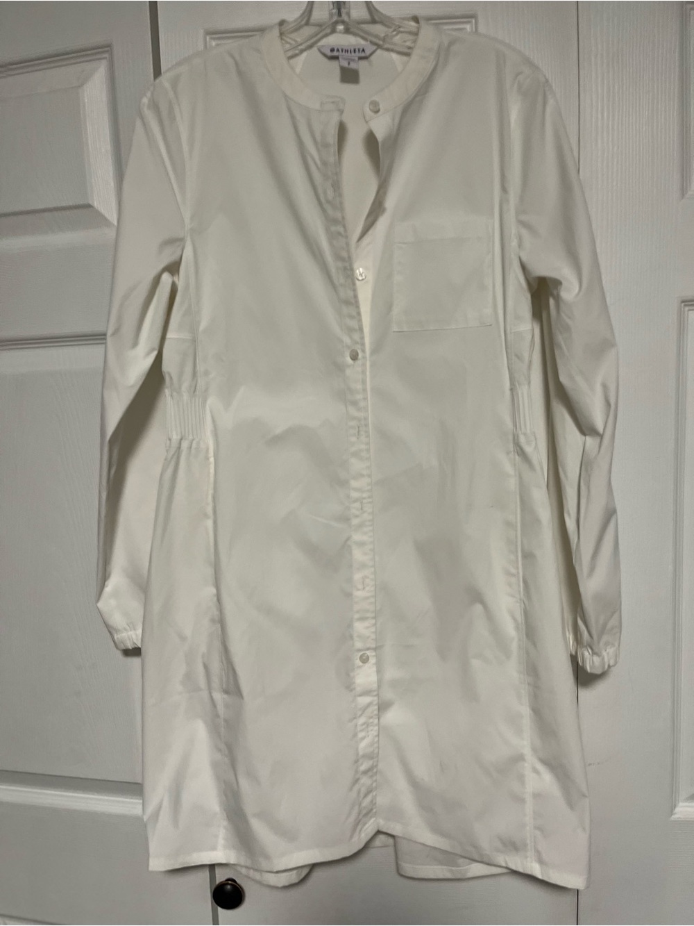Athleta Cream Long-Sleeve Shirt Dress